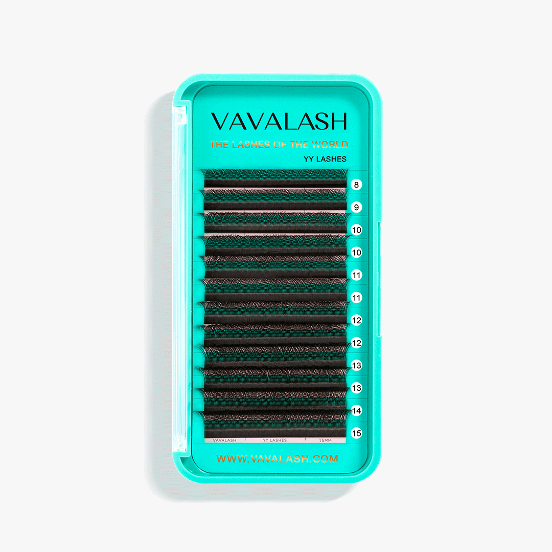 Extensiones de Pestañas YY Marrón Oscuro Volumen – Ventiladores Premontados
