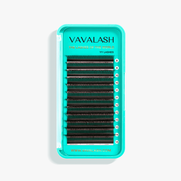 Extensiones de Pestañas YY Marrón Oscuro Volumen – Ventiladores Premontados
