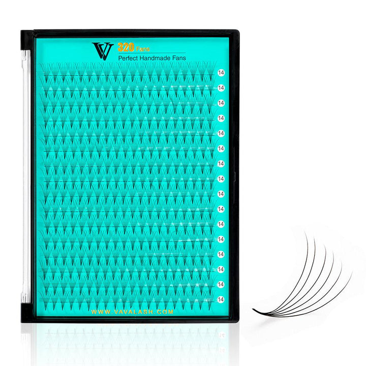 6D Large Tray Pointy Base Premade Volume Fans 320 Fans 16 Lines