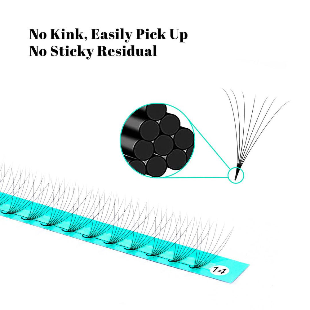 7D Large Tray Pointy Base Premade Volume Fans 320 Fans 16 Lines