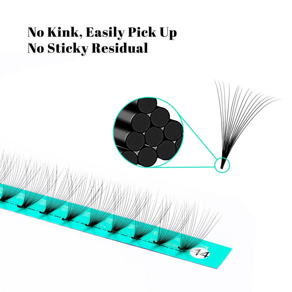 14D Large Tray Pointy Base Premade Volume Fans 320 Fans 16 Lines