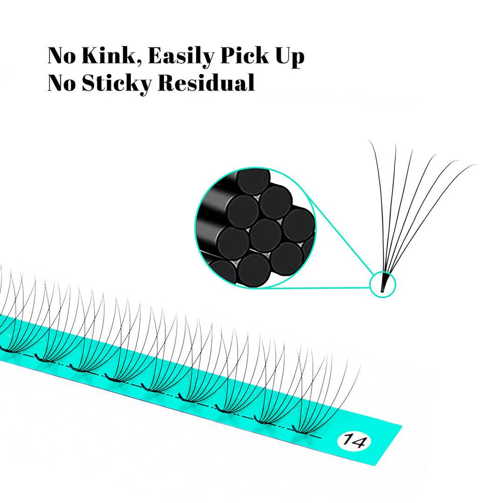 6D Large Tray Pointy Base Premade Volume Fans 320 Fans 16 Lines